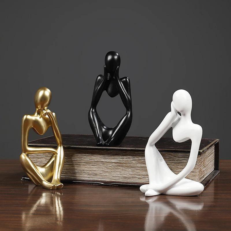 ArtMind – Sleek Minimalist Thinker Sculpture for Modern Elegance
