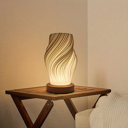 Sculptural LED Swirl Table Lamp - Dimmable Bedside Light