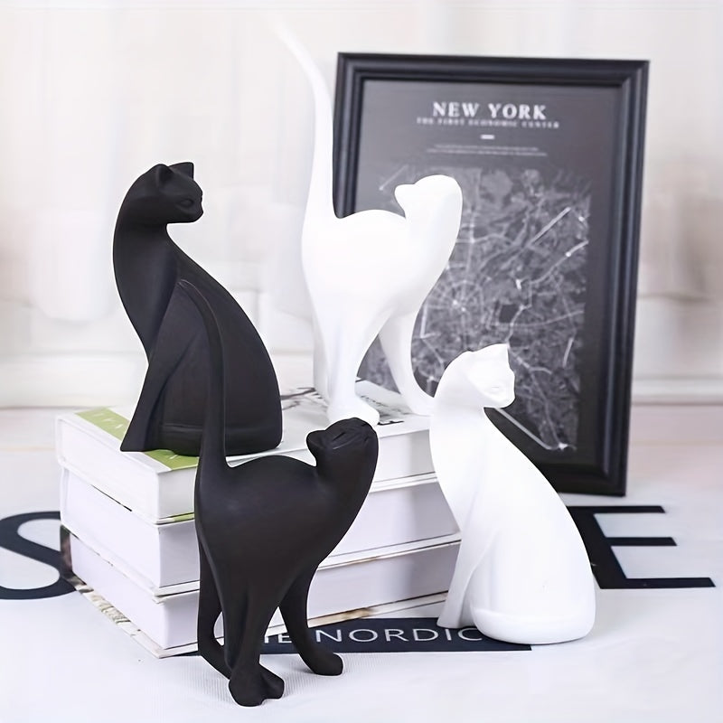 Nordic Whiskers: Handcrafted Decorative Cat Statue with Scandinavian Charm