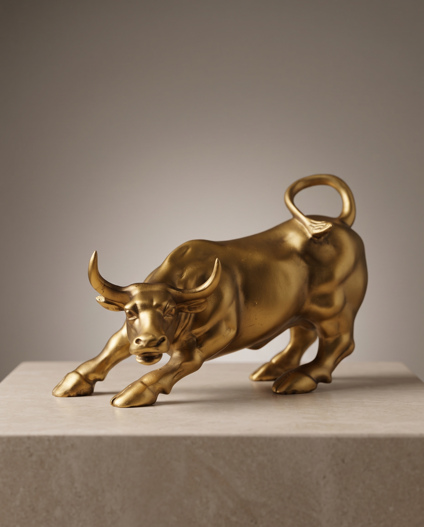 BullVanguard resin bull statue minimalist luxury hero shot