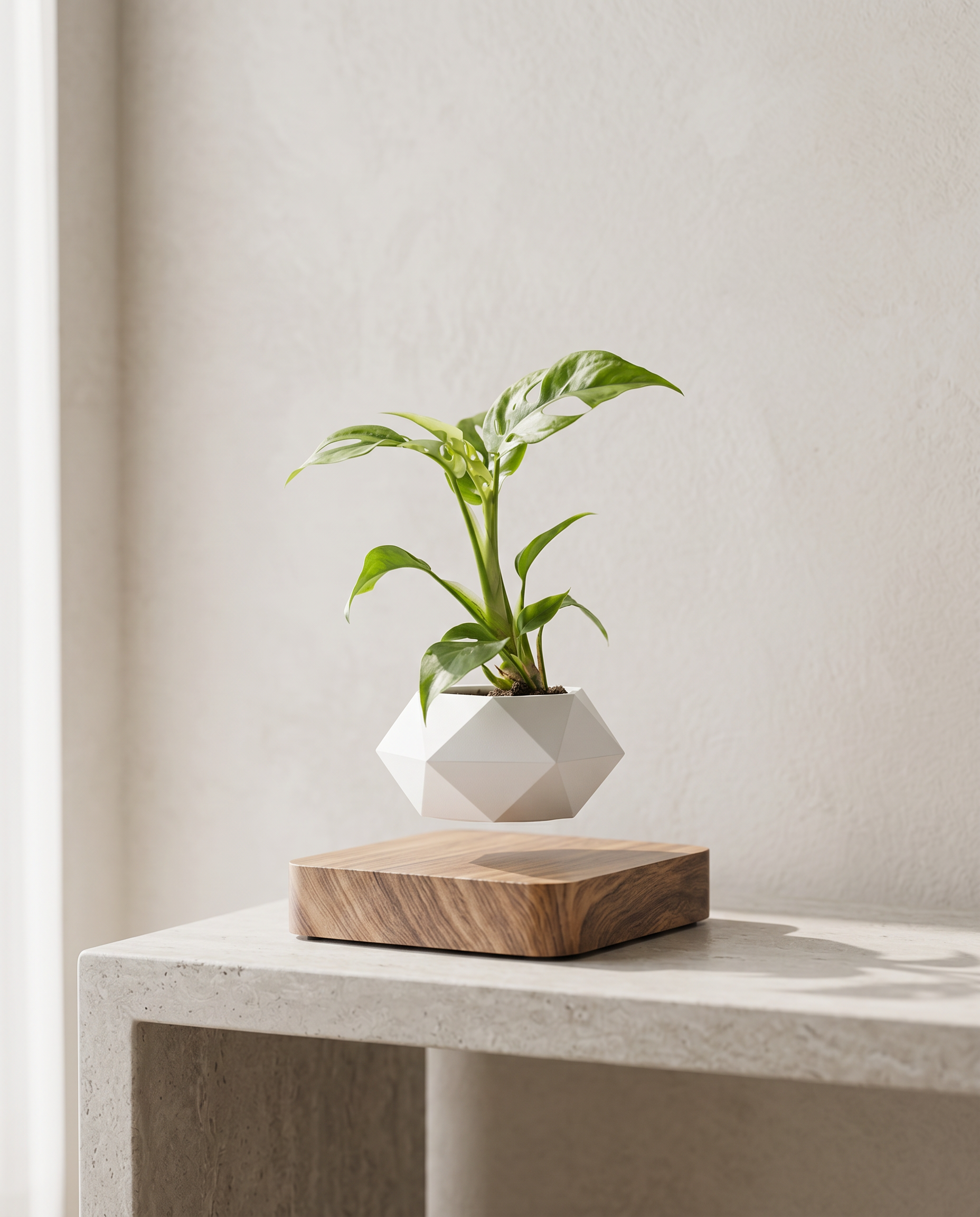 LeviFlora floating plant pot minimalist luxury hero shot