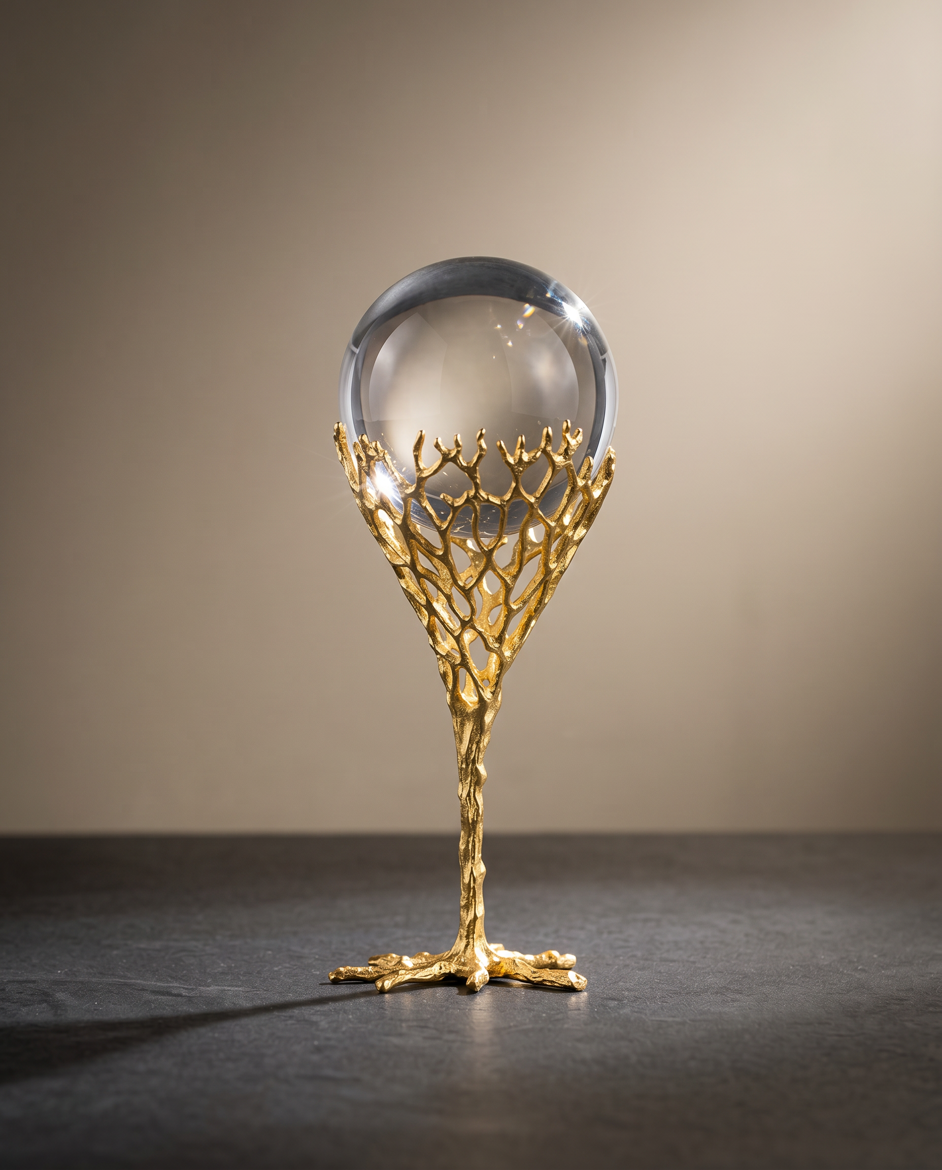 LumiSphere crystal globe minimalist luxury hero shot
