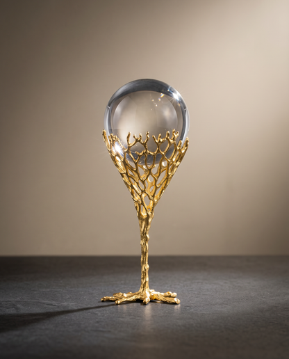 LumiSphere crystal globe minimalist luxury hero shot