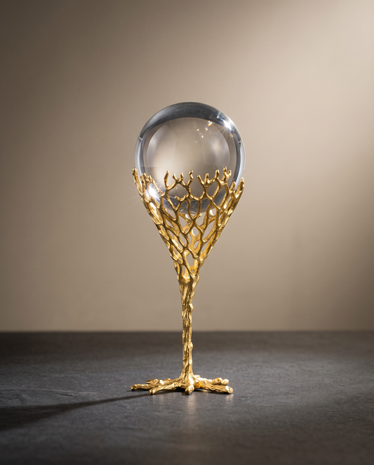 LumiSphere crystal globe minimalist luxury hero shot