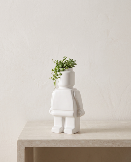NordicCharm ceramic robot vase minimalist luxury hero shot
