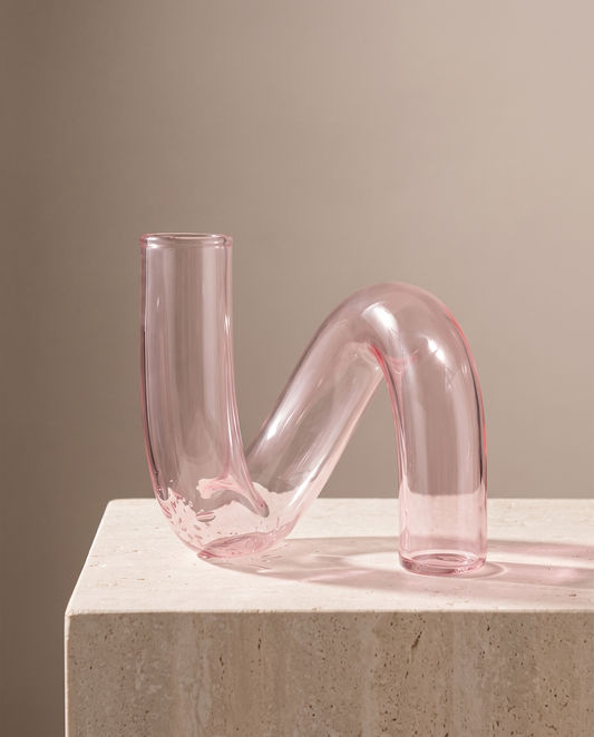 Aurelo swirl glass vase minimalist luxury hero shot