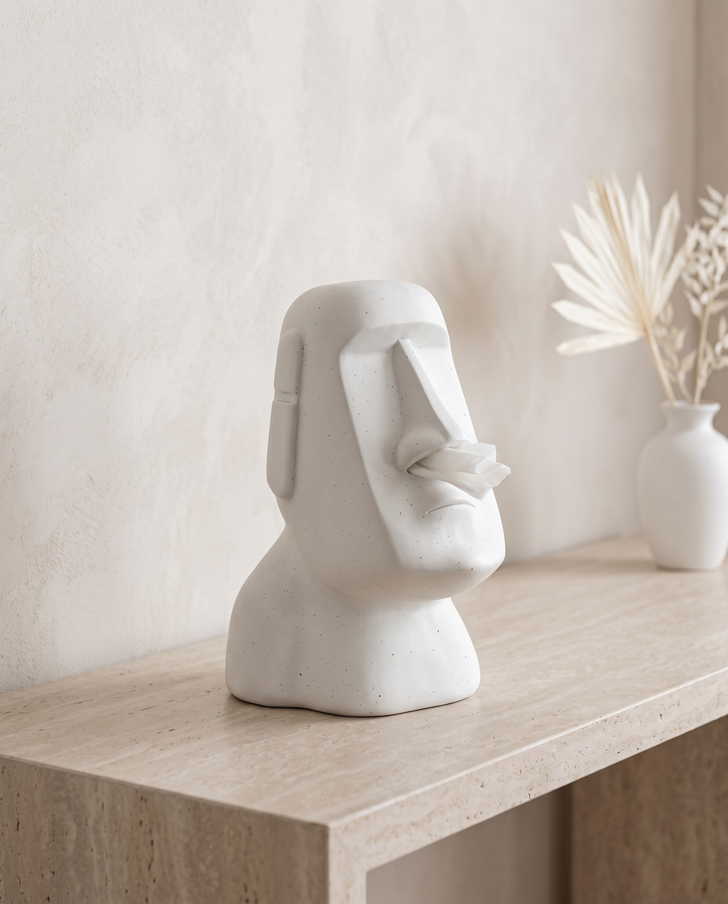 MoaiChic tissue box minimalist luxury hero shot