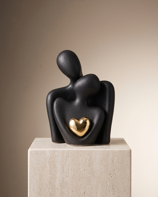 SoulForm golden heart sculpture minimalist luxury hero shot
