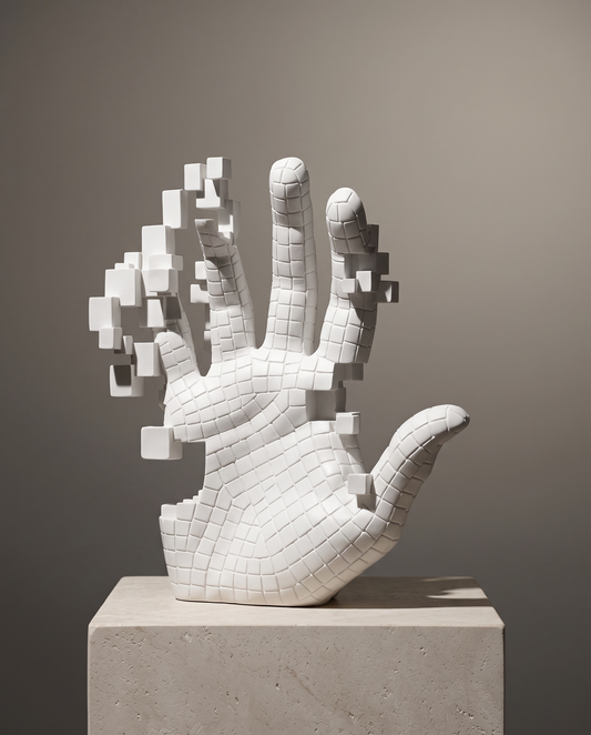 MosaicArt hand sculpture minimalist luxury hero shot