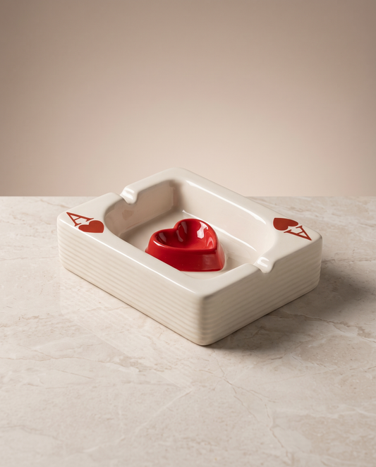 RoyalFlare poker heart ashtray minimalist luxury hero shot