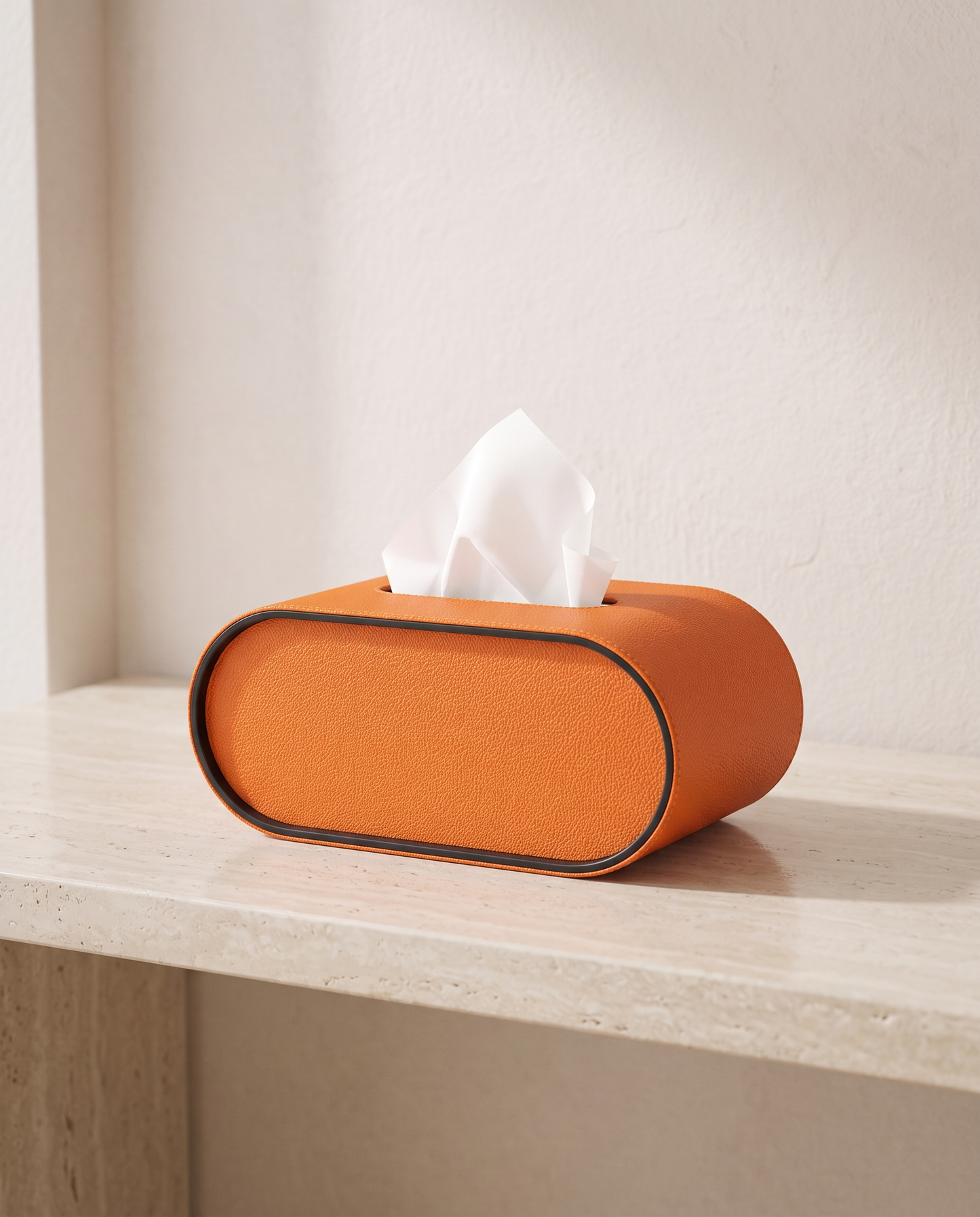 EliteLuxe leather tissue box minimalist luxury hero shot