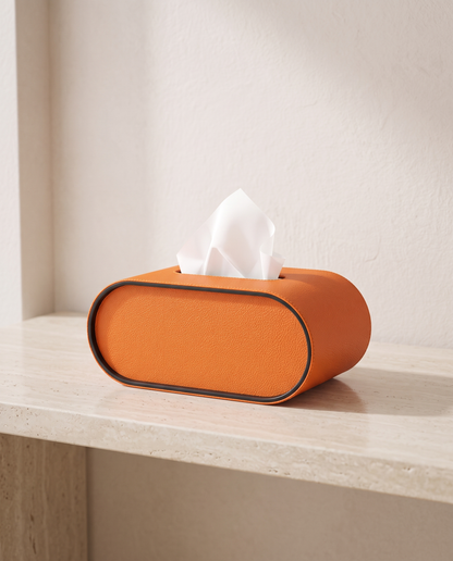 EliteLuxe leather tissue box minimalist luxury hero shot