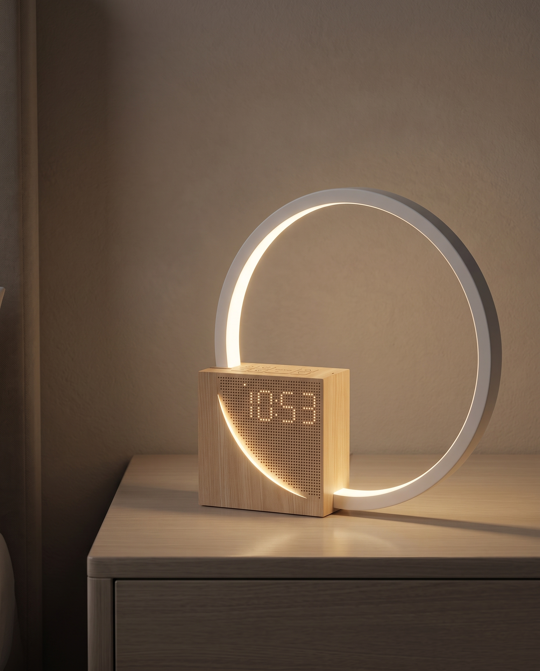 TouchGlow night lamp alarm clock luxury hero shot