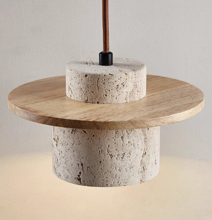 Elegant Travertine Pendant Lamp for Natural Luxury by StoneGlow