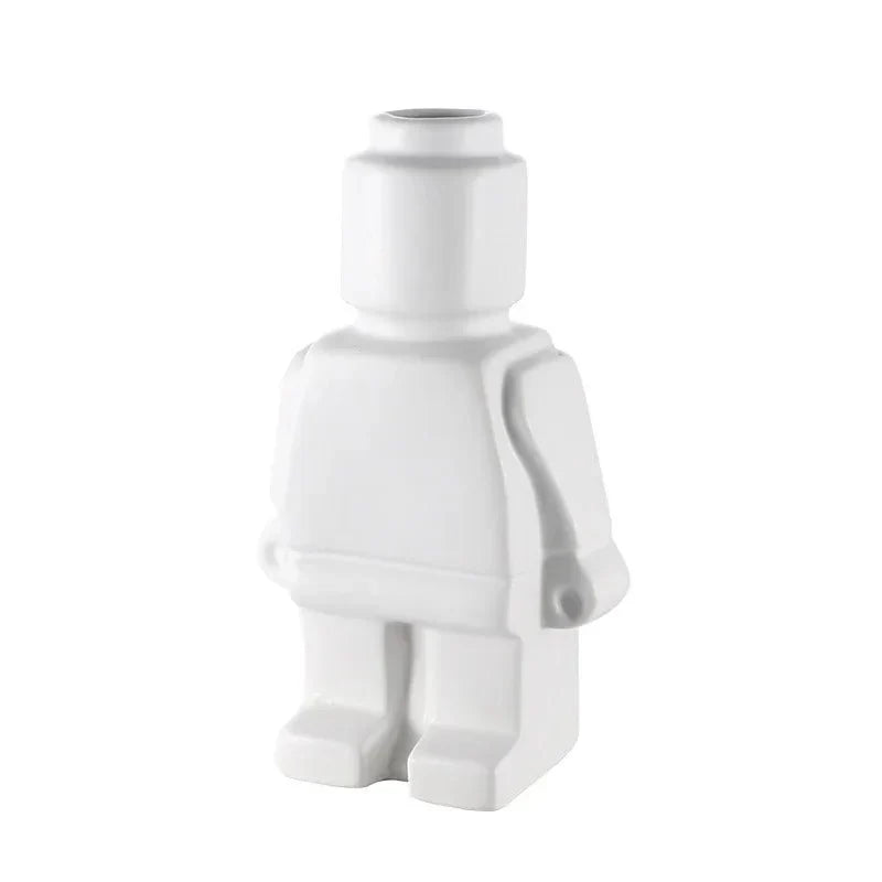 NordicCharm – Modern Ceramic Robot Vase for a Playful Accent