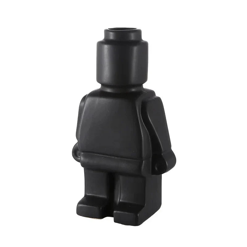 NordicCharm – Modern Ceramic Robot Vase for a Playful Accent