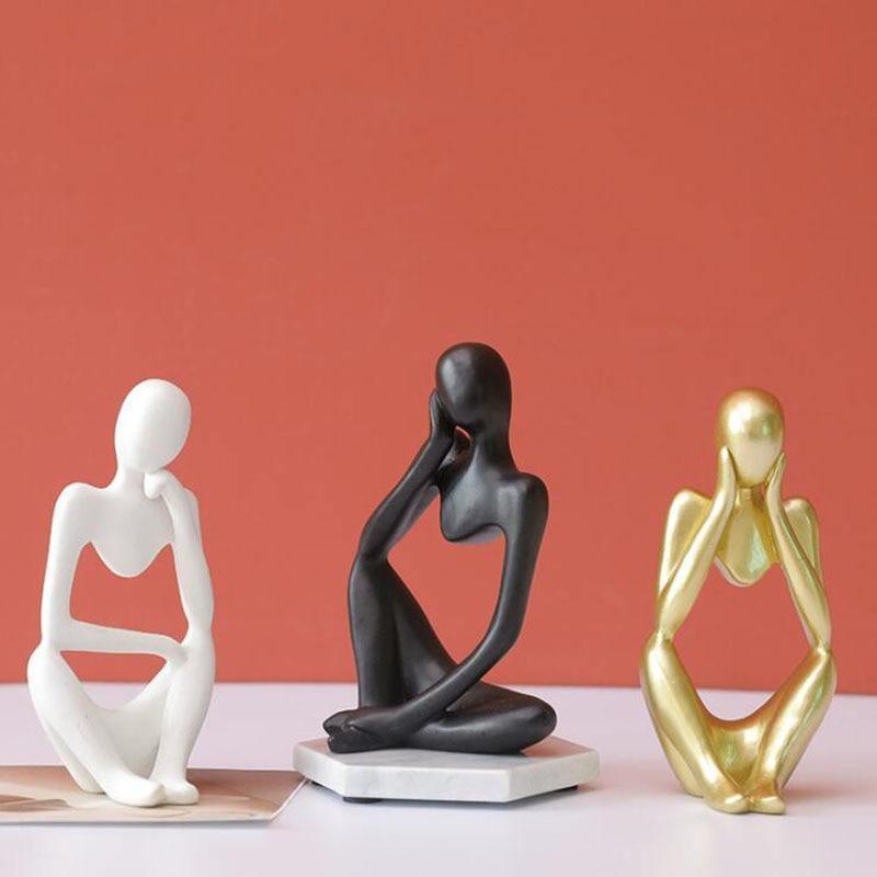ArtMind – Sleek Minimalist Thinker Sculpture for Modern Elegance