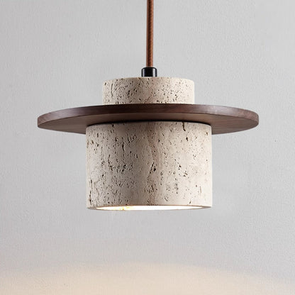 Elegant Travertine Pendant Lamp for Natural Luxury by StoneGlow